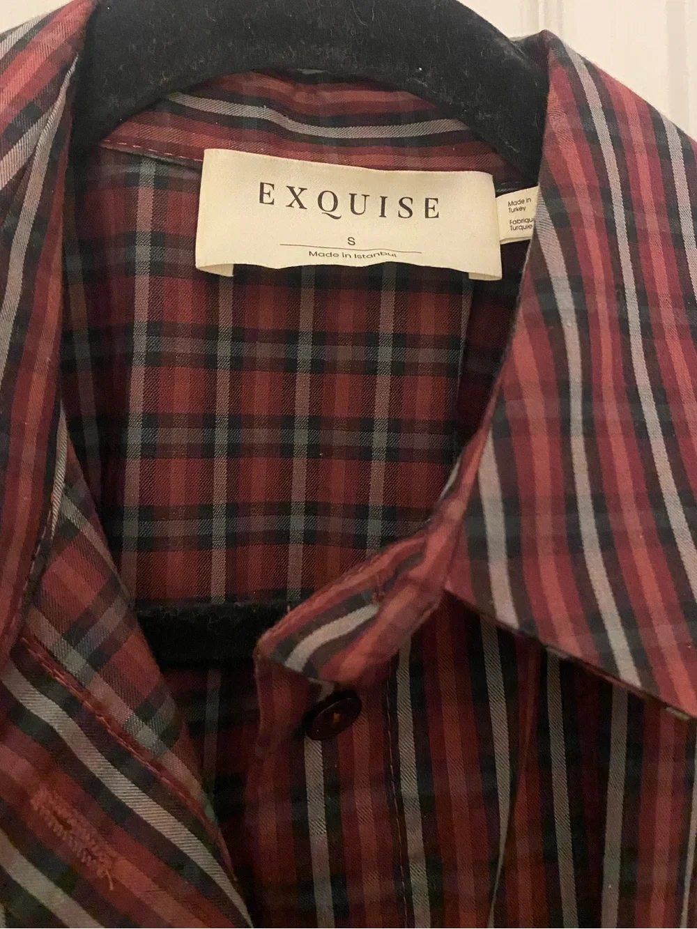 Exquise Midi Burgundy plaid dress - Picture 4 of 5